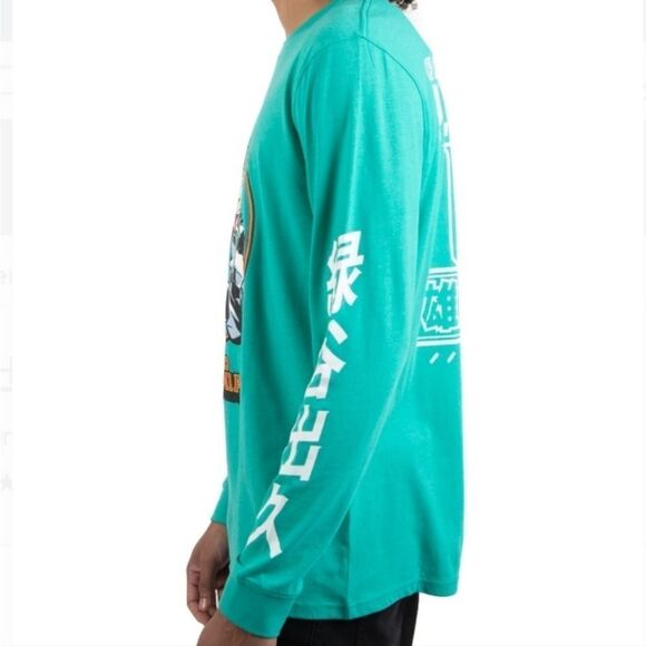 My Hero Academia Teal Crewneck Graphic Long Sleeve Tee - Picture 2 of 16